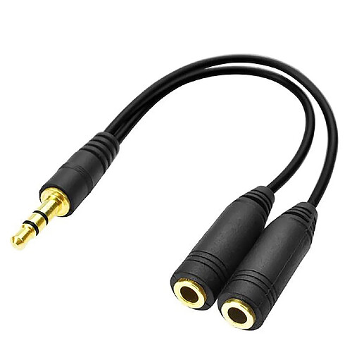 Cable Adaptateur dédoubleur prise jack 3.5 mm mâle femelle Audio Couleur Noir - Visiodirect -