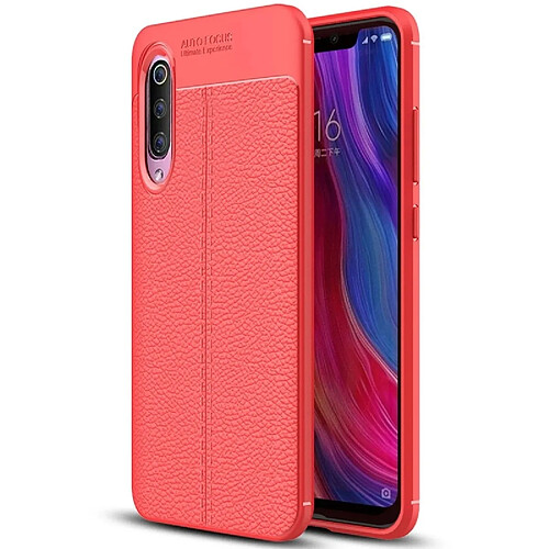 Wewoo Coque Étui de protection en TPU texturé litchi pour Xiaomi Mi 9 (rouge)