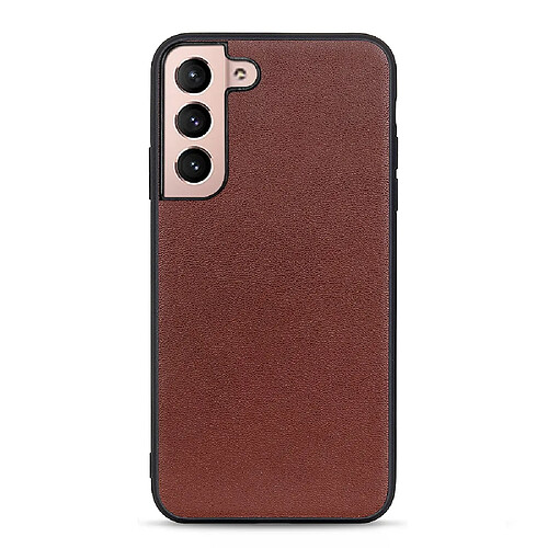 Coque en cuir véritable marron pour votre Samsung Galaxy S22