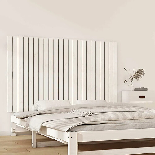 Maison Chic Tête de lit scandinave pour lit adulte,Meuble de chambre murale Blanc 147x3x90 cm Bois massif de pin -MN77996