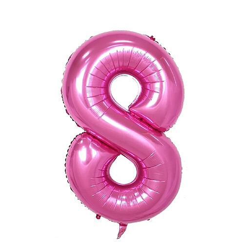 Wewoo Décorations de Fête 2 PCS 40 Pouces Aluminium Nombre Ballons Anniversaire Mariage Décor Enfants Ball Fournitures 8-Rose Rouge