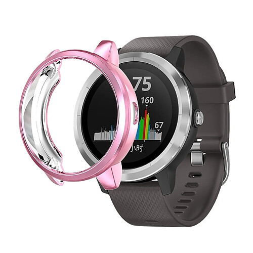 Wewoo Boîtier de montre Pour étui de protection en TPU Garmin Vivoactive 3 rose