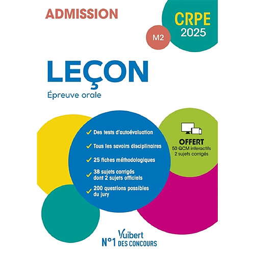 Leçon, épreuve orale : admission M2 : CRPE 2025