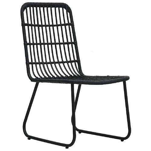 Maison Chic Lot de 2 Chaises de jardin,Fauteuil d'extérieur Résine tressée Noir -MN91131