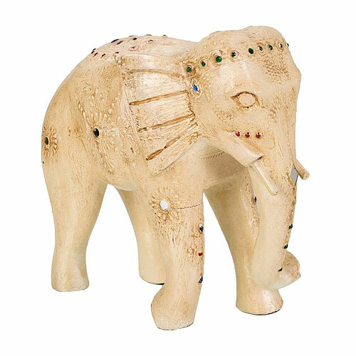 Figurine Décorative Alexandra House Living Blanc Bois de manguier Eléphant 11 x 24 x 24 cm