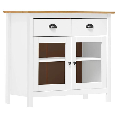 vidaXL Buffet Hill Blanc 90x40x80 cm Bois de pin solide