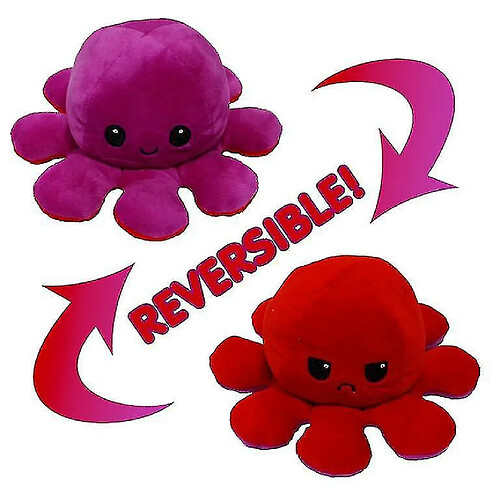 Universal Peluche réversible, double face flip peluche peluche lumineuse réversible poulpe réversible