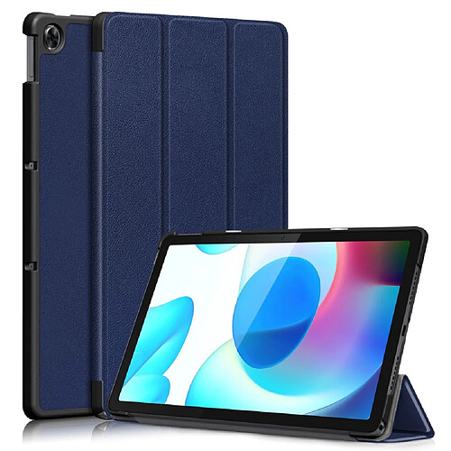 Etui en PU fonction d'éveil/veille automatique avec support, bleu pour votre Realme Pad