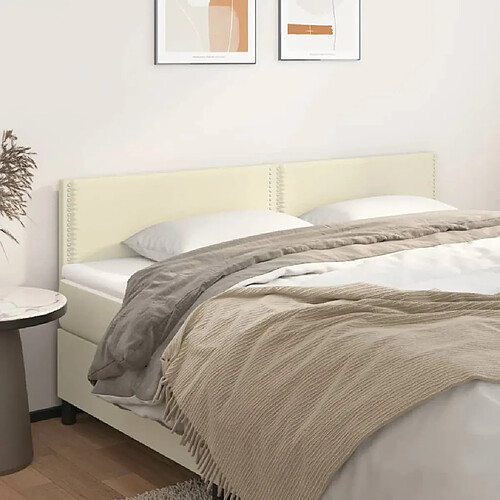 vidaXL Têtes de lit 2 pcs Crème 80x5x78/88 cm Similicuir