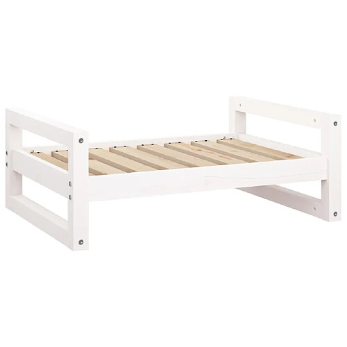 Maison Chic Niche Lit pour chien | Panier couchage pour chien Blanc 75,5x55,5x28 cm Bois de pin solide -GKD73956