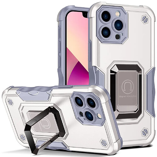 Coque en TPU antichoc avec béquille blanc pour votre iPhone 13 Pro 6.1 pouces