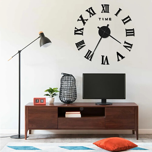 vidaXL Horloge murale 3D Design moderne Noir 100 cm XXL