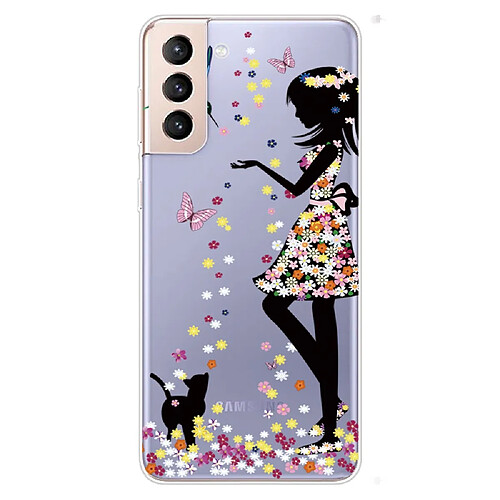 Coque en TPU anti-rayures, IMD fille papillon pour votre Samsung Galaxy S22 Plus