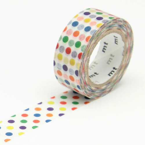 Masking tape KIDS - Pois multicolores - 1,5 cm x 7 m