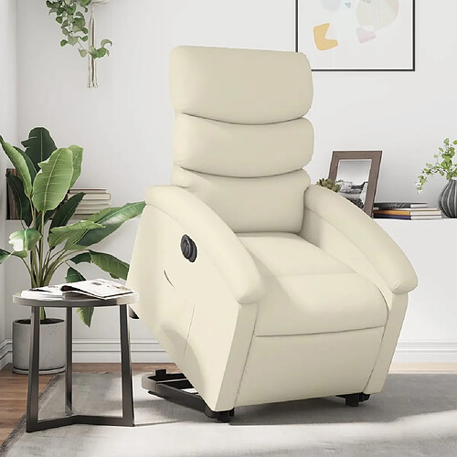 vidaXL Fauteuil inclinable électrique crème similicuir