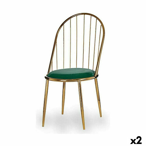 Gift Decor Chaise Barres Vert Doré Fer 48 x 95,5 x 48 cm (2 Unités)