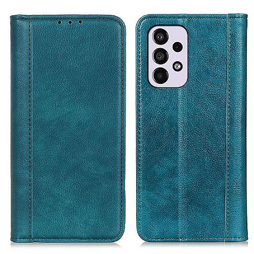 Etui en PU texture litchi, fermeture magnétique vert pour votre Samsung Galaxy A533 5G