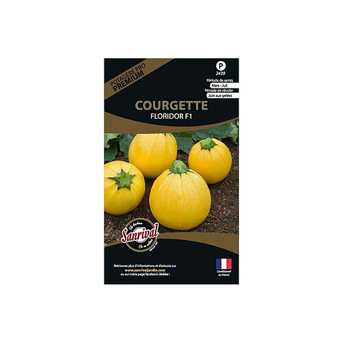 Sanrival Graines potagères premium courgette Ronde jaune Floridor