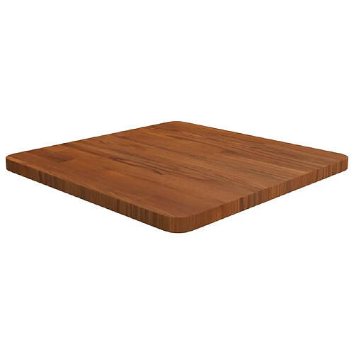 vidaXL Dessus de table carré Marron foncé50x50x2,5cm Bois chêne traité