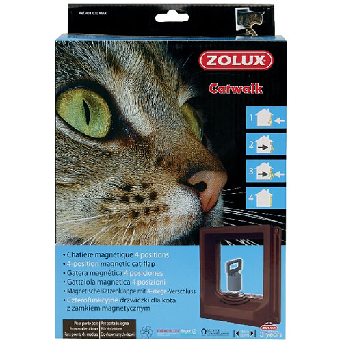 ZOLUX CHATIERE 4 POSITIONS MAGNETIQUE MARRON POUR CHAT