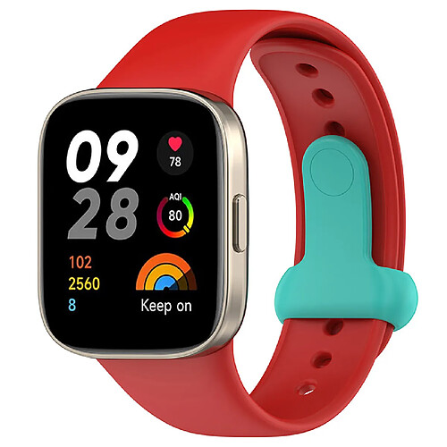 Bracelet pour Montre Connectée en Silicone-Rouge+Vert citron-pour Redmi Watch3 Mi Watch Lite3/6