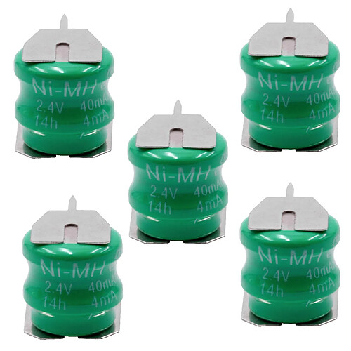 vhbw 5x NiMH pile bouton de remplacement pour type V40H 3 épingles 40mAh 2,4V convient pour les batteries de modélisme etc.