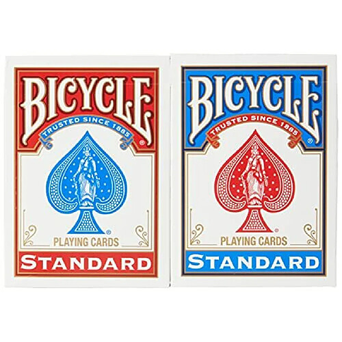 Cartes à jouer Bicycle - Taille Poker - Paquet de 2, ROUGE & BLEU