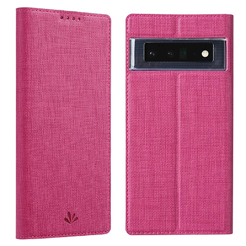 Etui en PU VILI auto-absorbé magnétique avec support et porte-carte, rose pour votre Google Pixel 6 Pro