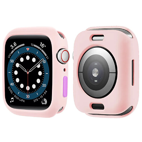 Coque en TPU couleur bonbon avec bouton fermé, rose-mauve pour votre Apple Watch Series 7 45mm