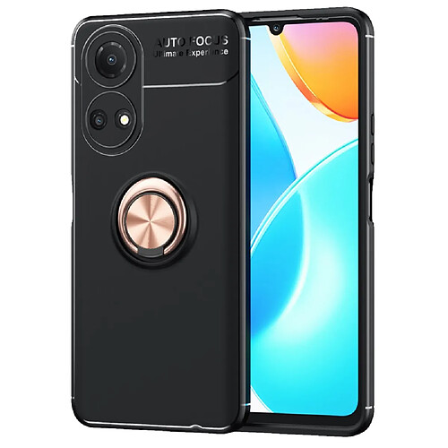 Coque en TPU anti-empreintes digitales, antichoc avec béquille noir/rose or pour votre Honor Play 30 Plus