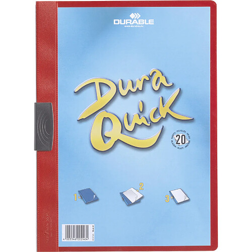 DURABLE Chemise à clip DURAQUICK, A4, rouge ()