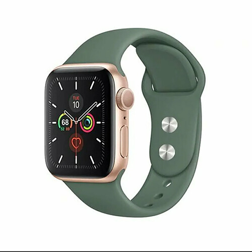 PHONECARE Bracelet SmoothSilicone pour Apple Watch Series 8 Aluminum - 45mm - Vert Foncé