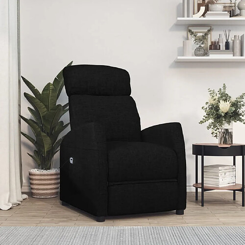 vidaXL Fauteuil Noir Tissu