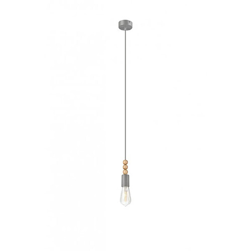 Lumière Suspension design Simon Bois,acier Argent 1 ampoule 94cm