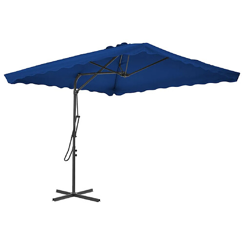 vidaXL Parasol de jardin avec mât en acier bleu 250x250x230 cm