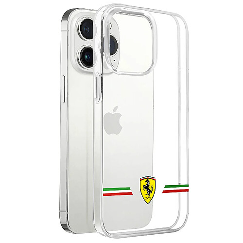 Ferrari Coque pour iPhone 13 Pro Bi-matière Compatible QI Transparent