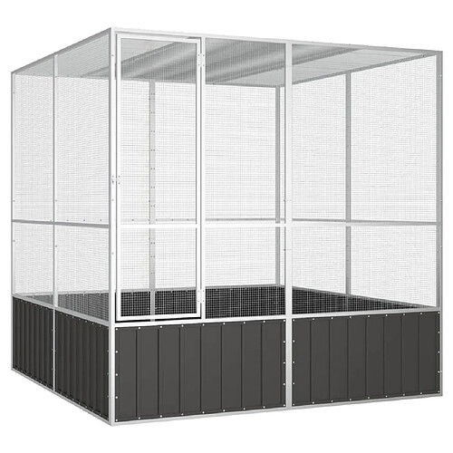 vidaXL Cage à oiseaux Anthracite 213,5x217,5x211,5 cm Acier galvanisé