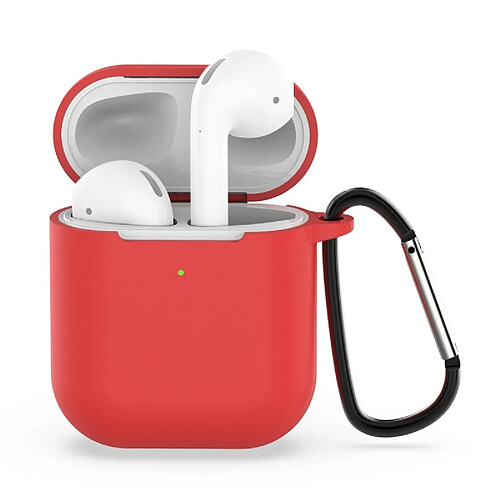 Wewoo Coque Écouteurs sans fil en silicone anti-choc pour Apple AirPods 1/2 rouge