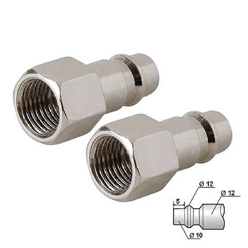 Oc-Pro EMBOUTS F (2) COUPLEUR TYPE EURO LINE TARAUDE 1/4 BSP