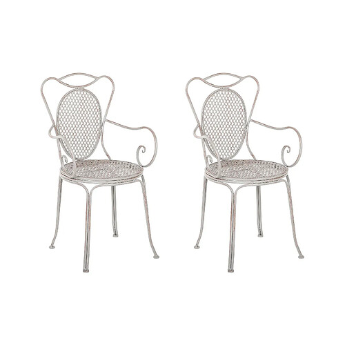 Beliani Chaise de jardin CILENTO Métal Gris