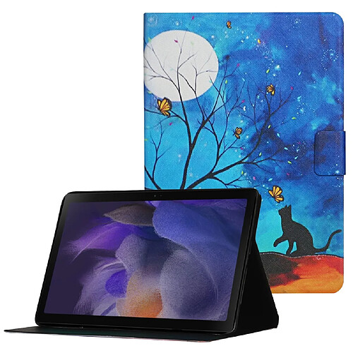 Etui en PU avec support et porte-cartes lune pour votre Samsung Galaxy Tab A8 (2021) SM-X200/SM-X205