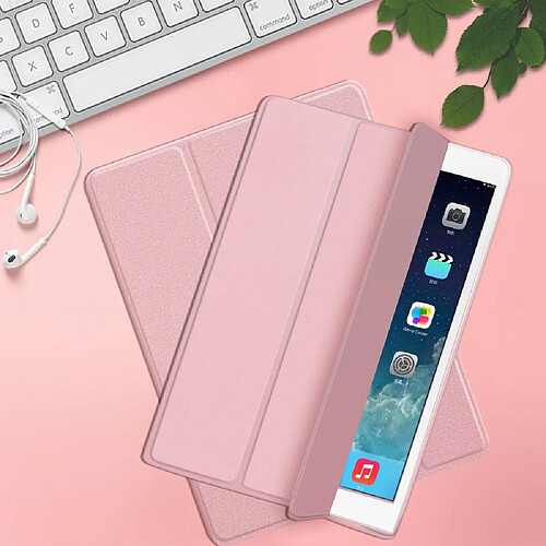 Etui en PU veille/réveil automatique avec support tri-pliure et rainure de rangement pour crayon apple or rose pour votre Apple iPad 10.2 (2019)