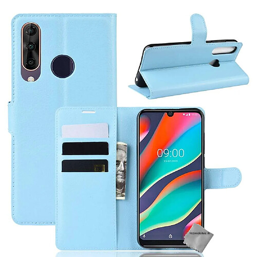 Htdmobiles Housse etui portefeuille pour Wiko View 3 Pro + film ecran - BLEU