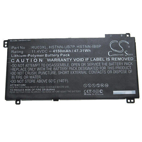 vhbw batterie remplace HP L12717-421, L12717-541, L12791-855, RU03048XL, RU03XL pour laptop (4150mAh, 11.4V, Li-Polymère, noir)