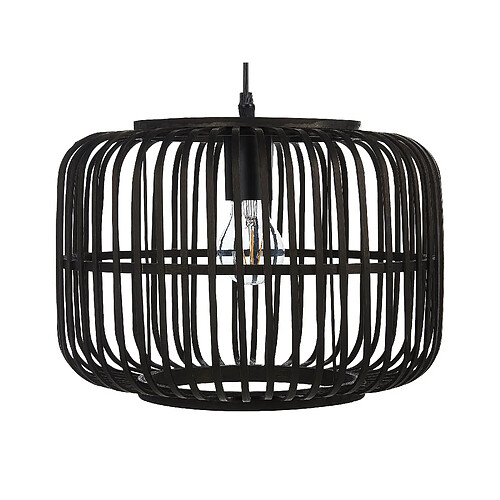 Beliani Lampe suspension MACHEKE Bambou Noir