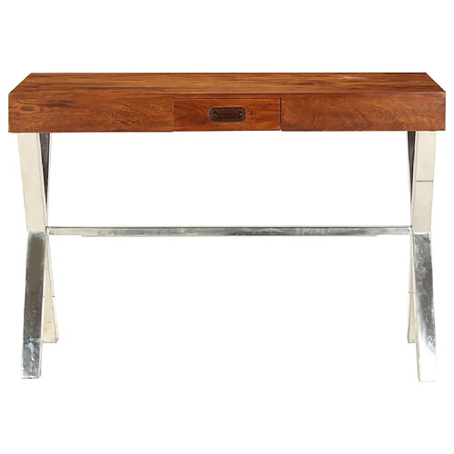 Maison Chic Bureau,Table de travail,bureau de travail pour chambre Bois d'acacia solide avec finition miel 110x50x76 cm -GKD55053