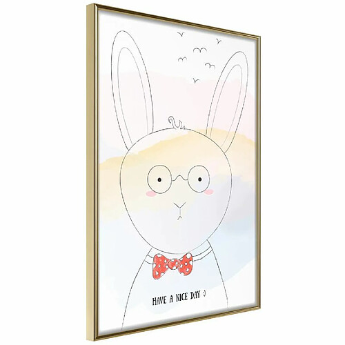 Paris Prix Affiche Murale Encadrée Polite Bunny 30 x 45 cm Or