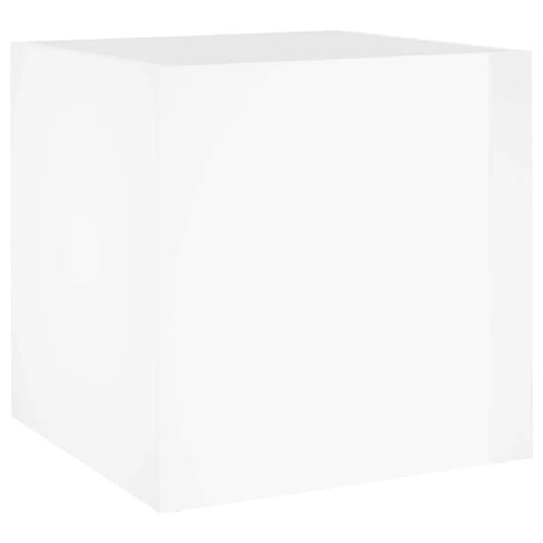 Maison Chic Jardinière,Bac à fleurs - pot de fleur Blanc brillant 40x40x40 cm Bois d'ingénierie -GKD54149