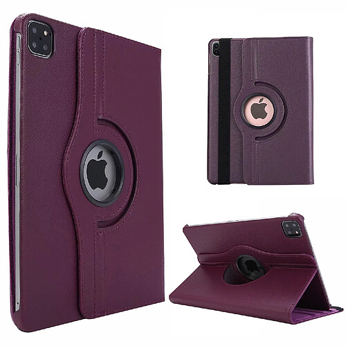 Xeptio Housse Apple iPad Pro 11 2022 / iPad Pro 11 2021 M1 / IPad Pro 11 2020 4ème / 3ème / 2ème Génération rotative 360 degrés violette - Etui pochette