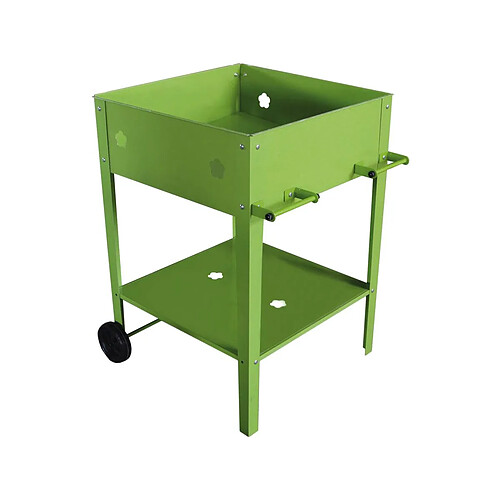 Habitat Et Jardin Table de rempotage métal Laurier - 55 x 55 x 80 cm - Vert